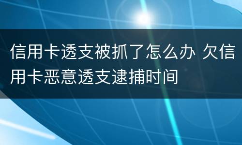 信用卡透支被抓了怎么办 欠信用卡恶意透支逮捕时间