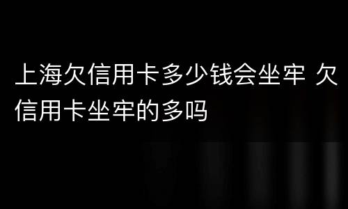 上海欠信用卡多少钱会坐牢 欠信用卡坐牢的多吗