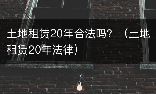 土地租赁20年合法吗？（土地租赁20年法律）