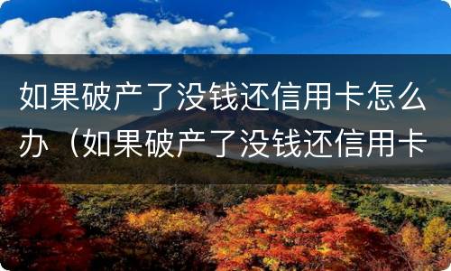 如果破产了没钱还信用卡怎么办（如果破产了没钱还信用卡怎么办呢）