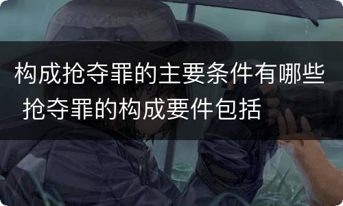 构成抢夺罪的主要条件有哪些 抢夺罪的构成要件包括