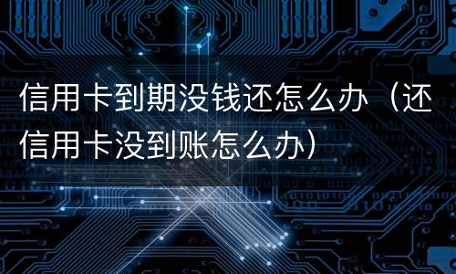 信用卡到期没钱还怎么办（还信用卡没到账怎么办）