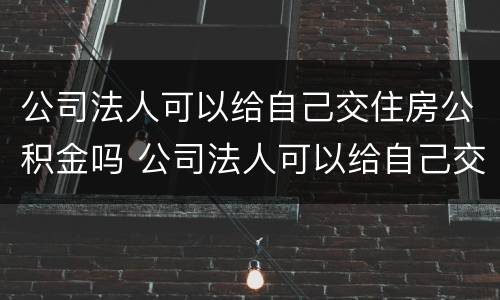 公司法人可以给自己交住房公积金吗 公司法人可以给自己交住房公积金吗怎么交