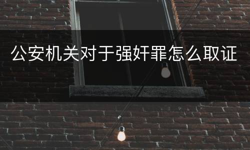 公安机关对于强奸罪怎么取证