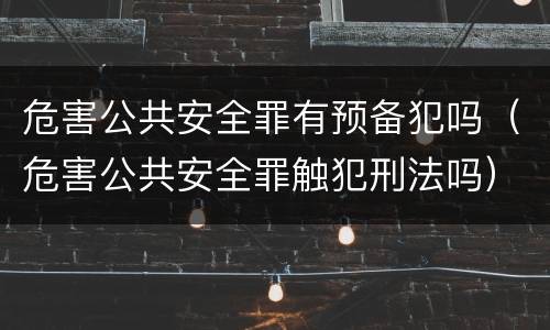 危害公共安全罪有预备犯吗（危害公共安全罪触犯刑法吗）