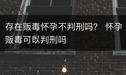 存在贩毒怀孕不判刑吗？ 怀孕贩毒可以判刑吗