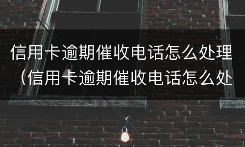 信用卡逾期催收电话怎么处理（信用卡逾期催收电话怎么处理的）