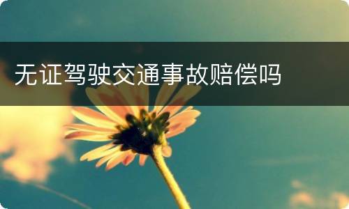 无证驾驶交通事故赔偿吗