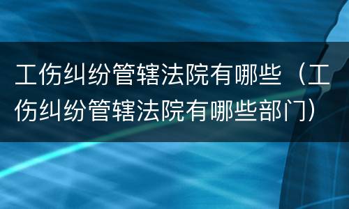 工伤纠纷管辖法院有哪些（工伤纠纷管辖法院有哪些部门）