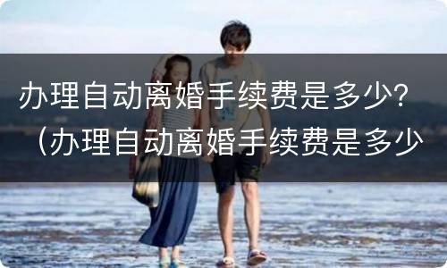 办理自动离婚手续费是多少？（办理自动离婚手续费是多少啊）
