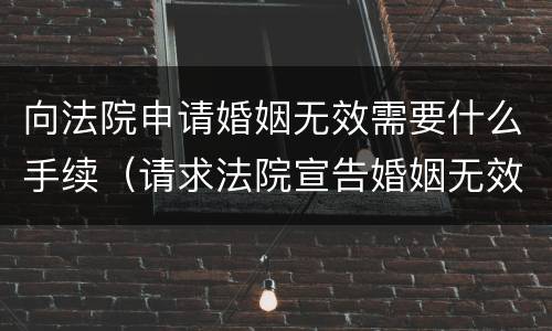 向法院申请婚姻无效需要什么手续（请求法院宣告婚姻无效）
