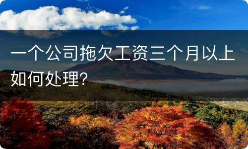 一个公司拖欠工资三个月以上如何处理？