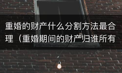 重婚的财产什么分割方法最合理（重婚期间的财产归谁所有）