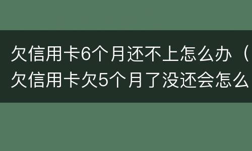 欠信用卡6个月还不上怎么办（欠信用卡欠5个月了没还会怎么样）