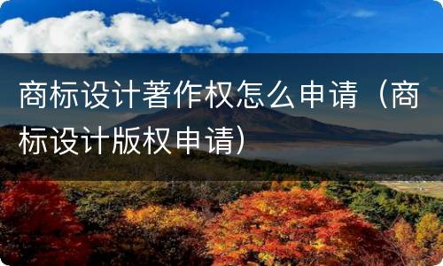商标设计著作权怎么申请（商标设计版权申请）