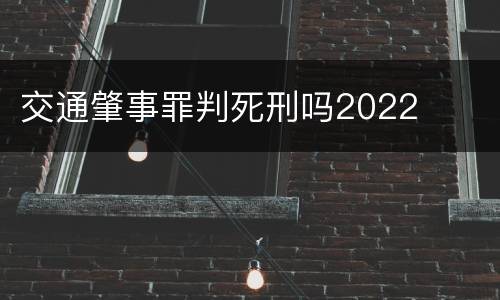 交通肇事罪判死刑吗2022