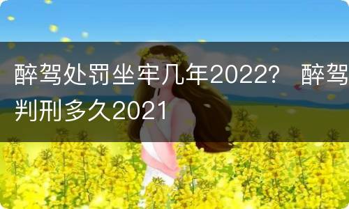 醉驾处罚坐牢几年2022？ 醉驾判刑多久2021