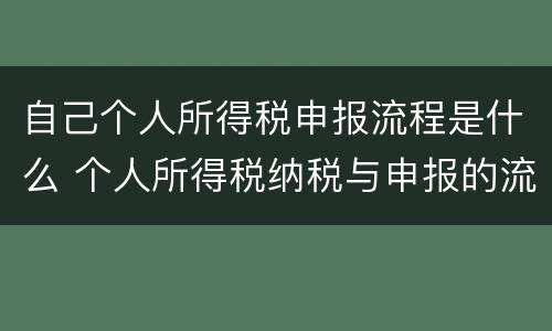 自己个人所得税申报流程是什么 个人所得税纳税与申报的流程是什么