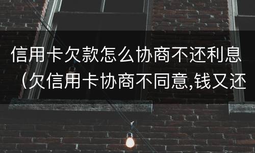 信用卡欠款怎么协商不还利息（欠信用卡协商不同意,钱又还不了）