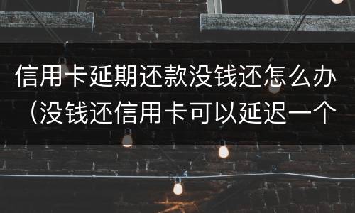 信用卡延期还款没钱还怎么办（没钱还信用卡可以延迟一个月还吗）