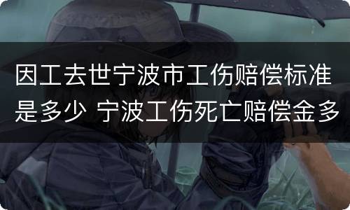 因工去世宁波市工伤赔偿标准是多少 宁波工伤死亡赔偿金多少