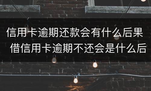 信用卡逾期还款会有什么后果 借信用卡逾期不还会是什么后果