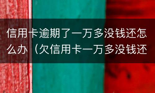 信用卡逾期了一万多没钱还怎么办（欠信用卡一万多没钱还怎么办）