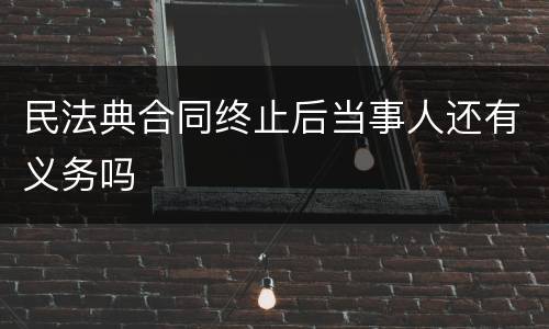 民法典合同终止后当事人还有义务吗