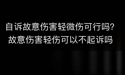 自诉故意伤害轻微伤可行吗？ 故意伤害轻伤可以不起诉吗
