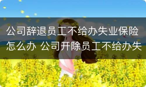 公司辞退员工不给办失业保险怎么办 公司开除员工不给办失业保险