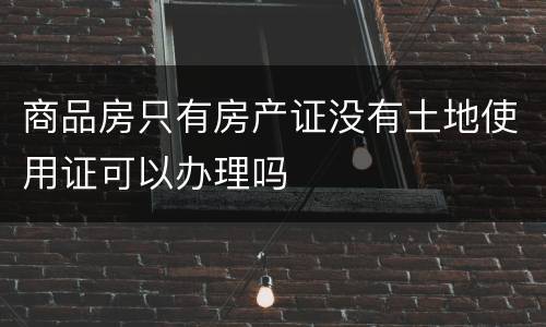 商品房只有房产证没有土地使用证可以办理吗