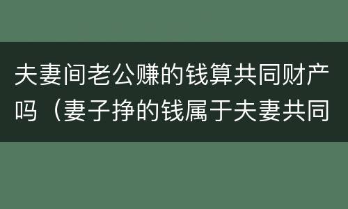 夫妻间老公赚的钱算共同财产吗（妻子挣的钱属于夫妻共同财产吗）
