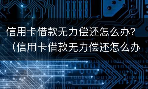 信用卡借款无力偿还怎么办？（信用卡借款无力偿还怎么办理）