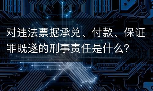 对违法票据承兑、付款、保证罪既遂的刑事责任是什么？