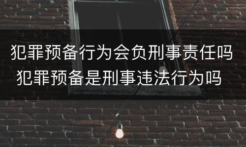 犯罪预备行为会负刑事责任吗 犯罪预备是刑事违法行为吗