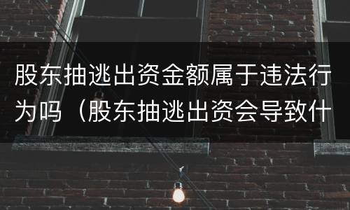 股东抽逃出资金额属于违法行为吗（股东抽逃出资会导致什么后果）