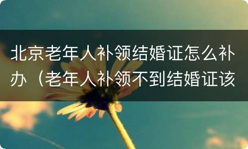 北京老年人补领结婚证怎么补办（老年人补领不到结婚证该怎么办）