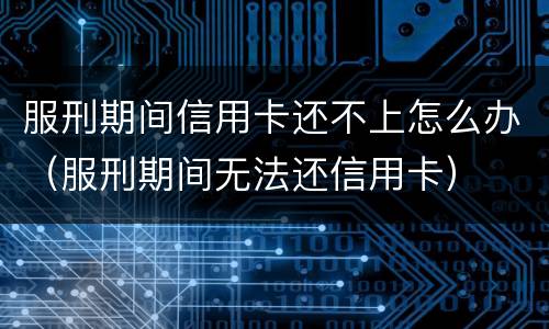 服刑期间信用卡还不上怎么办（服刑期间无法还信用卡）