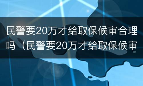 民警要20万才给取保候审合理吗（民警要20万才给取保候审合理吗知乎）