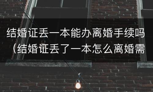结婚证丢一本能办离婚手续吗（结婚证丢了一本怎么离婚需要哪些证件）