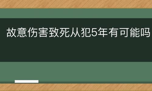 故意伤害致死从犯5年有可能吗