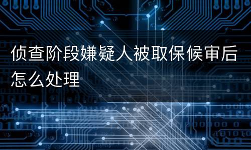 侦查阶段嫌疑人被取保候审后怎么处理