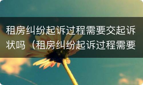 租房纠纷起诉过程需要交起诉状吗（租房纠纷起诉过程需要交起诉状吗法院）