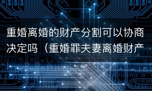 重婚离婚的财产分割可以协商决定吗（重婚罪夫妻离婚财产分割）