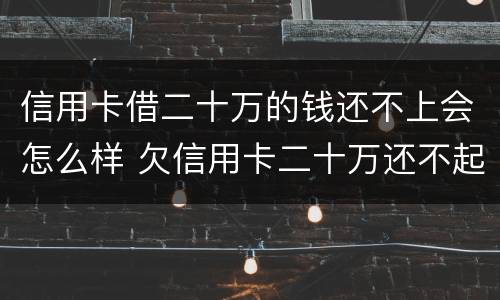 信用卡借二十万的钱还不上会怎么样 欠信用卡二十万还不起,可以慢慢还吗