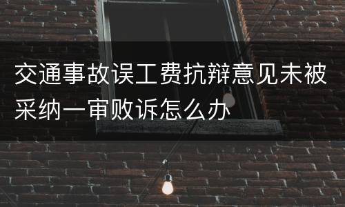 交通事故误工费抗辩意见未被采纳一审败诉怎么办