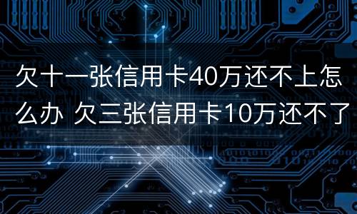 欠十一张信用卡40万还不上怎么办 欠三张信用卡10万还不了