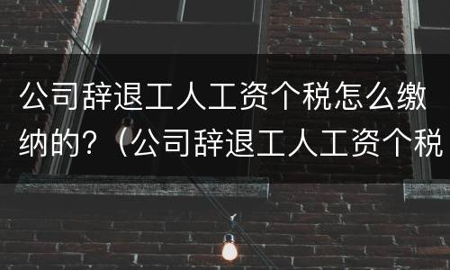 公司辞退工人工资个税怎么缴纳的?（公司辞退工人工资个税怎么缴纳的呢）