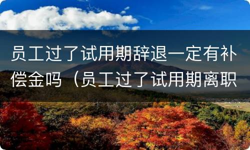 员工过了试用期辞退一定有补偿金吗（员工过了试用期离职有工资吗）