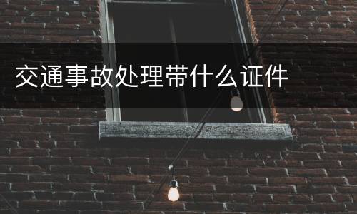 交通事故处理带什么证件